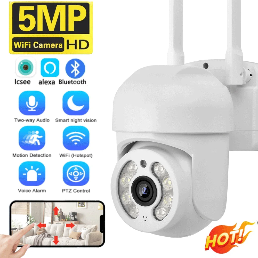 cameras ip de vigilancia por video sem fio ao ar livre seguranca domestica protecao visao noturna colorida hd camera ptz wifi 5mp 01