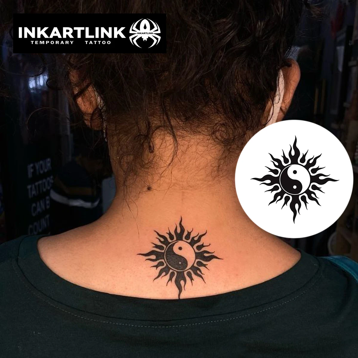Tai Chi Flame Temporary Tattoo,Lasts To 15 Days New Technology Magic Waterproof Semi Permanent Sticker
