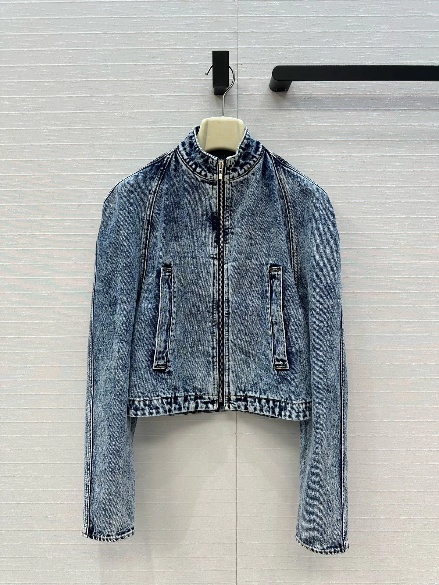 

Blue Denim Jacket Women Zipper 2025 Autumn Winter Coats European and American Street Fashion Clothing High-end Design Tops Jean
