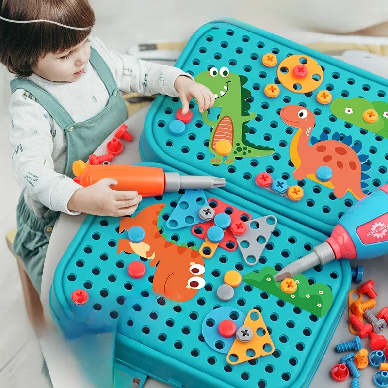 211PCS Kind Pretend Reparatie Toolbox DIY Assembleren Power Schroevendraaier Speelgoed Kit Creatieve Games Educatief Montessori Speelgoed voor Kinderen - afbeelding 2