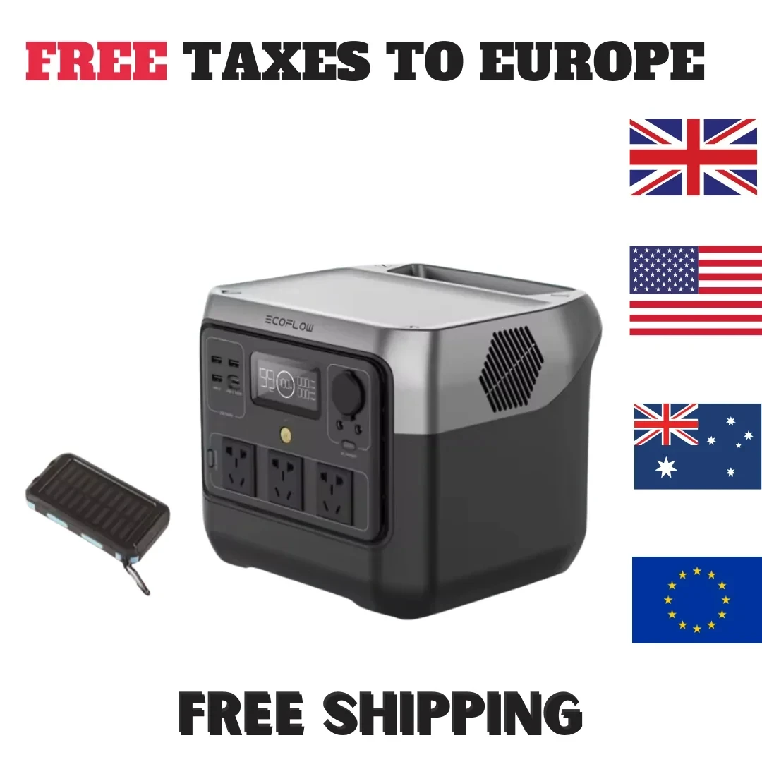 EcoFlow River 2 pro-Alimententación Électrique Portátil en Litio Fer Phxing, 800W, 768Wh, vers l'Extérieur, 220V, Alta Potencia