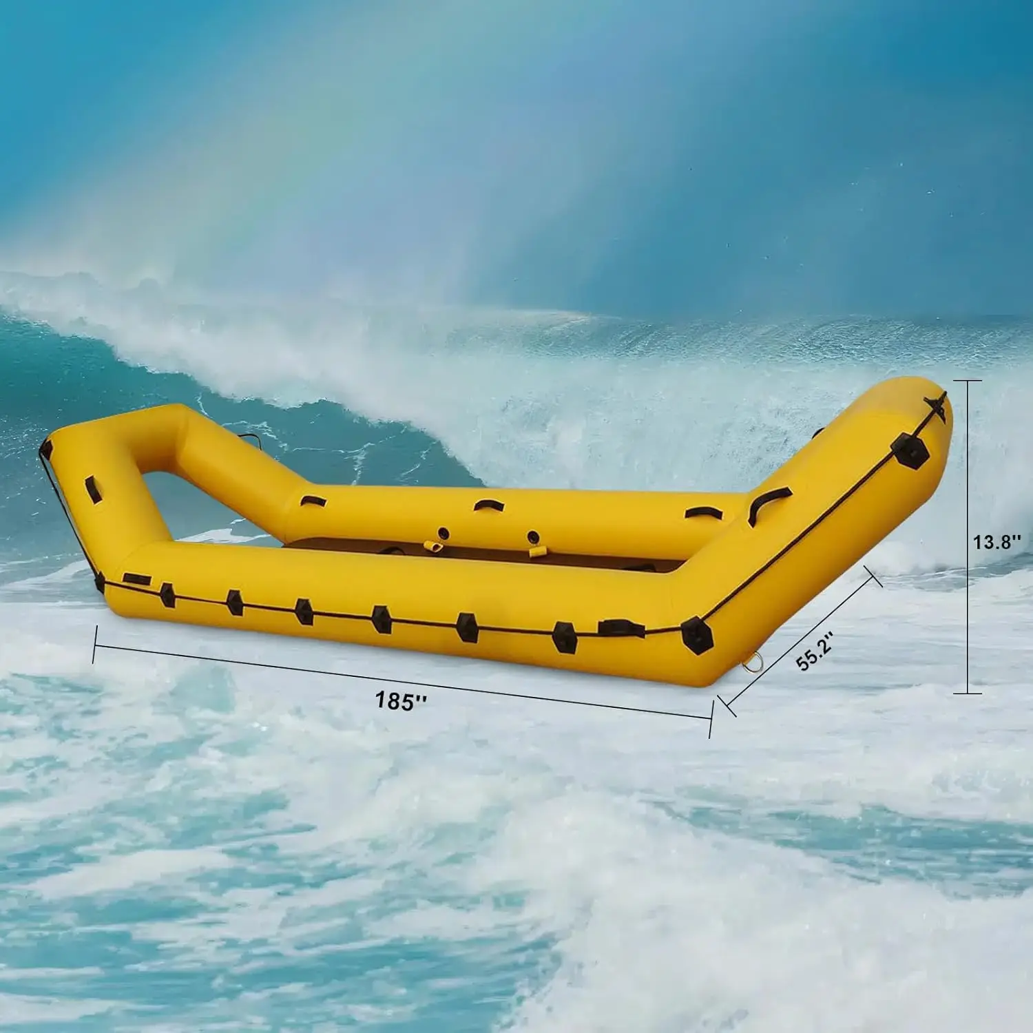 Inflatable Floating Mat Jet Ski Rescue Sled Board Rescue Board Water Rescue Sled Boat For  Emergency Rescue Snow, Ice Surfing