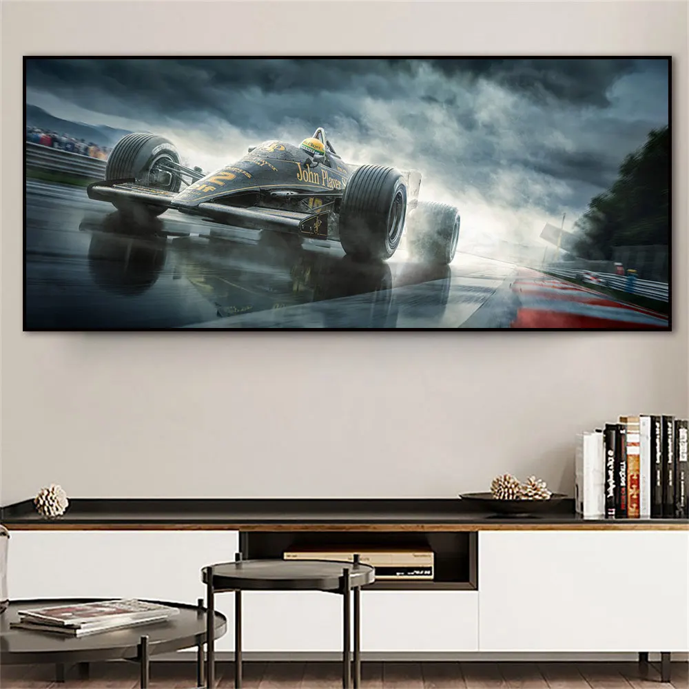 

Ayrton Senna's First F1 Win 1985 Portuguese Grand Prix Poster Racing Decoration Decor Painting Room Wall Canvas Painting