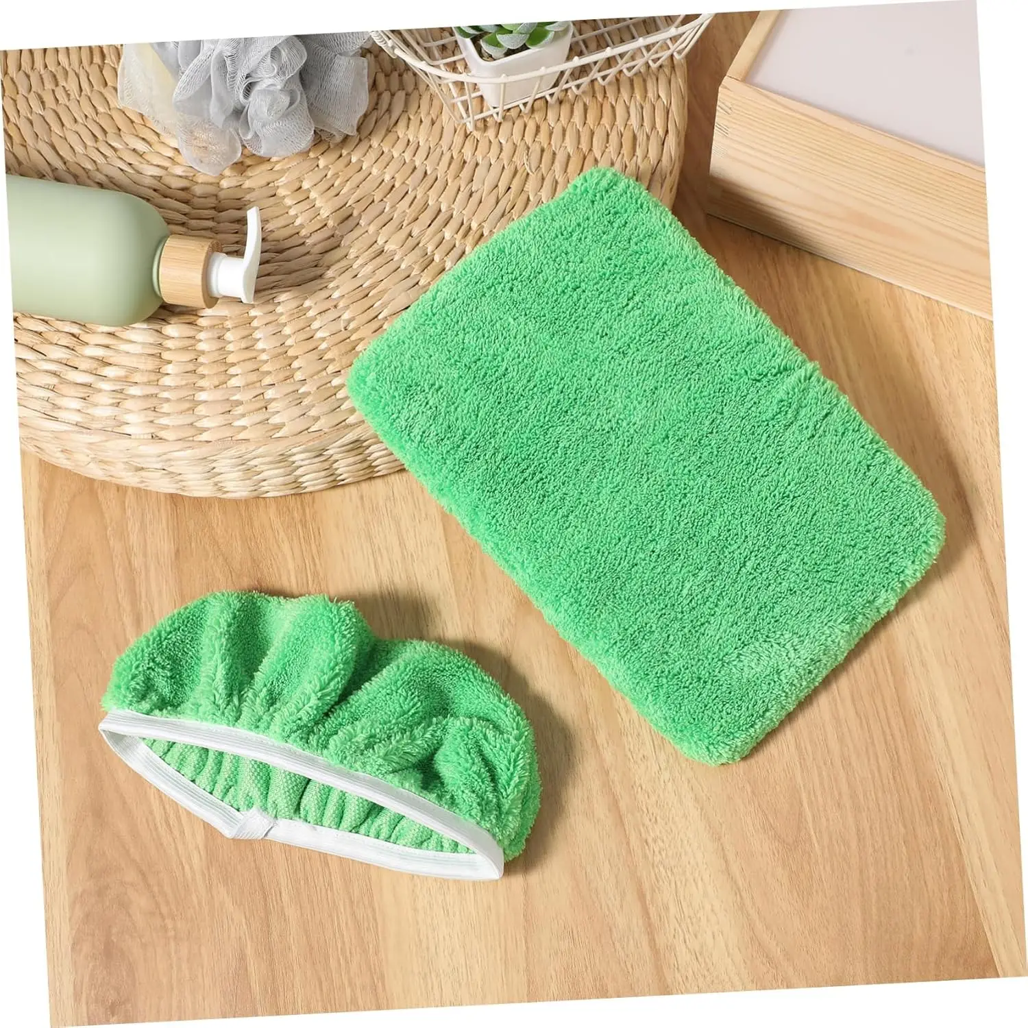 4Pcs Green Mop Pads | Absorbent Reusable Cleaning Pads for Home Office | Dry Wet Dust Removal Multifunctional Easy Clean