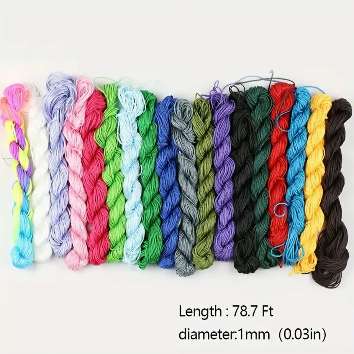 BTFBES 1mm*25m 18 colors Nylon Cord Thread Chinese Knot Macrame Rattail Bracelet Braided Line for Jewelry Gift Making DIY