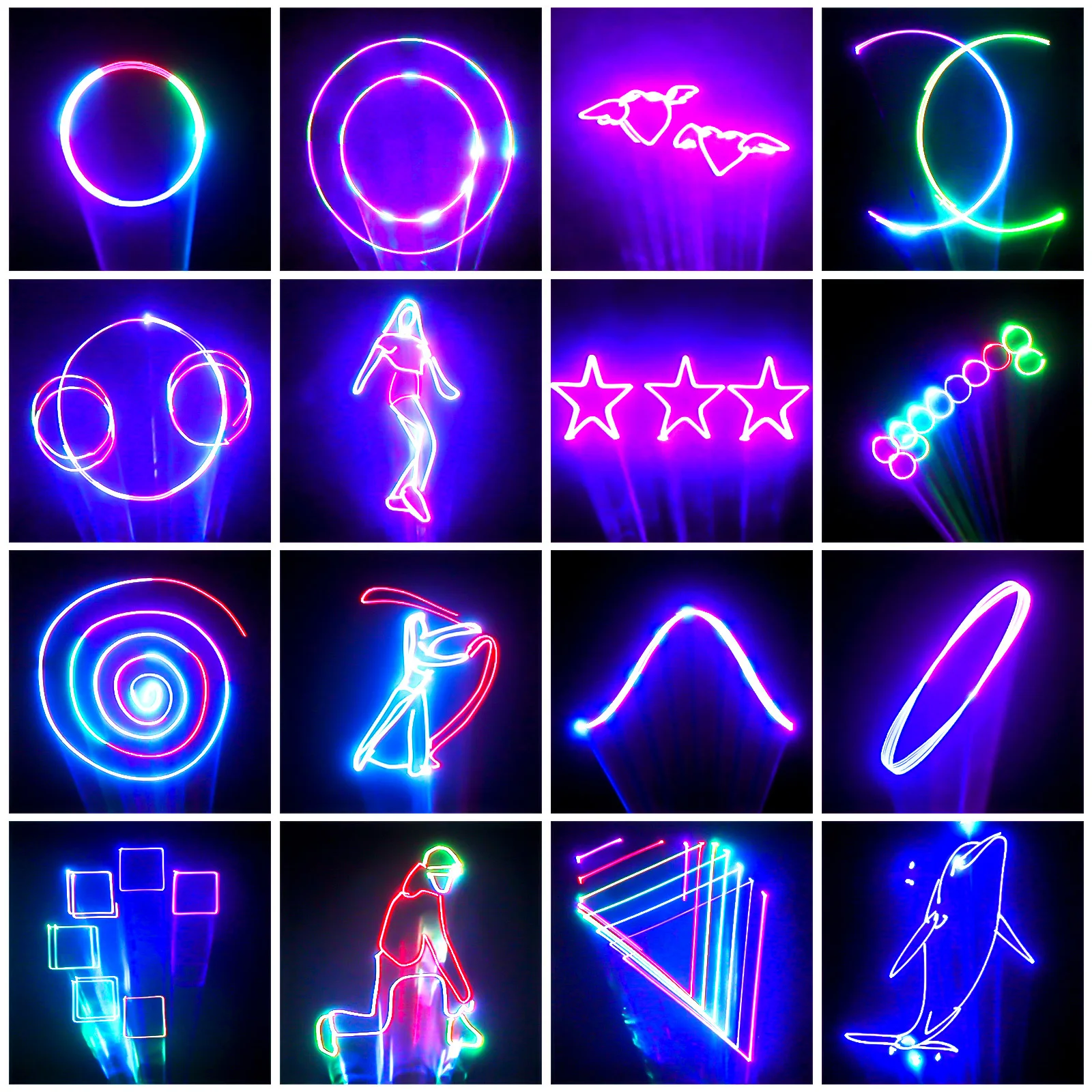 Fieryzeal 3D Animation Effect Light 6CH/34CH DMX512 Sound Control Projector Stage Effect Lighting Remote Control for DJ Disco