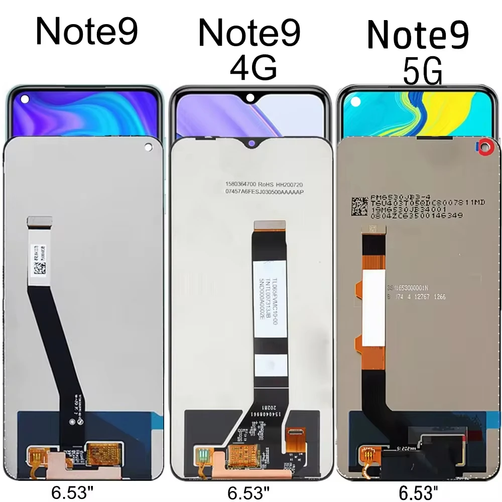 

6.53"NEW Original For Xiaomi Redmi Note 9 4G 5G M2003J15 M2010J19SC LCD Display Touch Screen Assembly Replacement For Note9 LCD