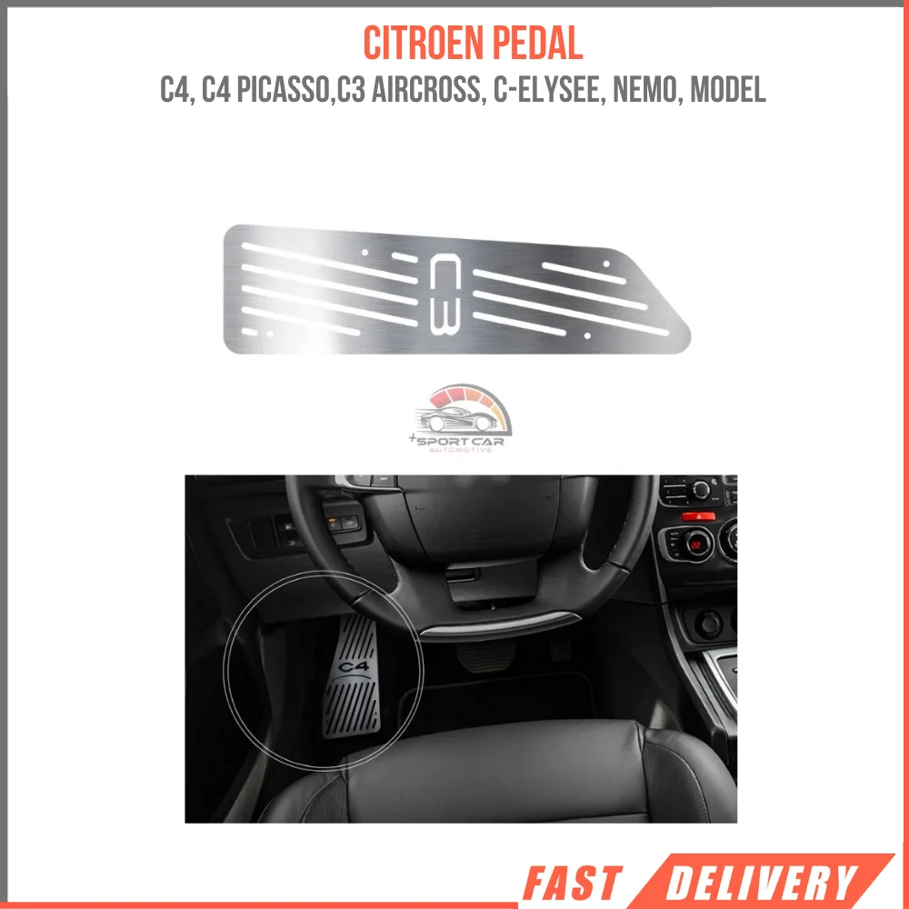 

For Citroen, Chrome Foot Resting Pedal C4, C4 Picasso,C3 Aircross, C-Elysee, Nemo, Left Foot Place Stainless Steel