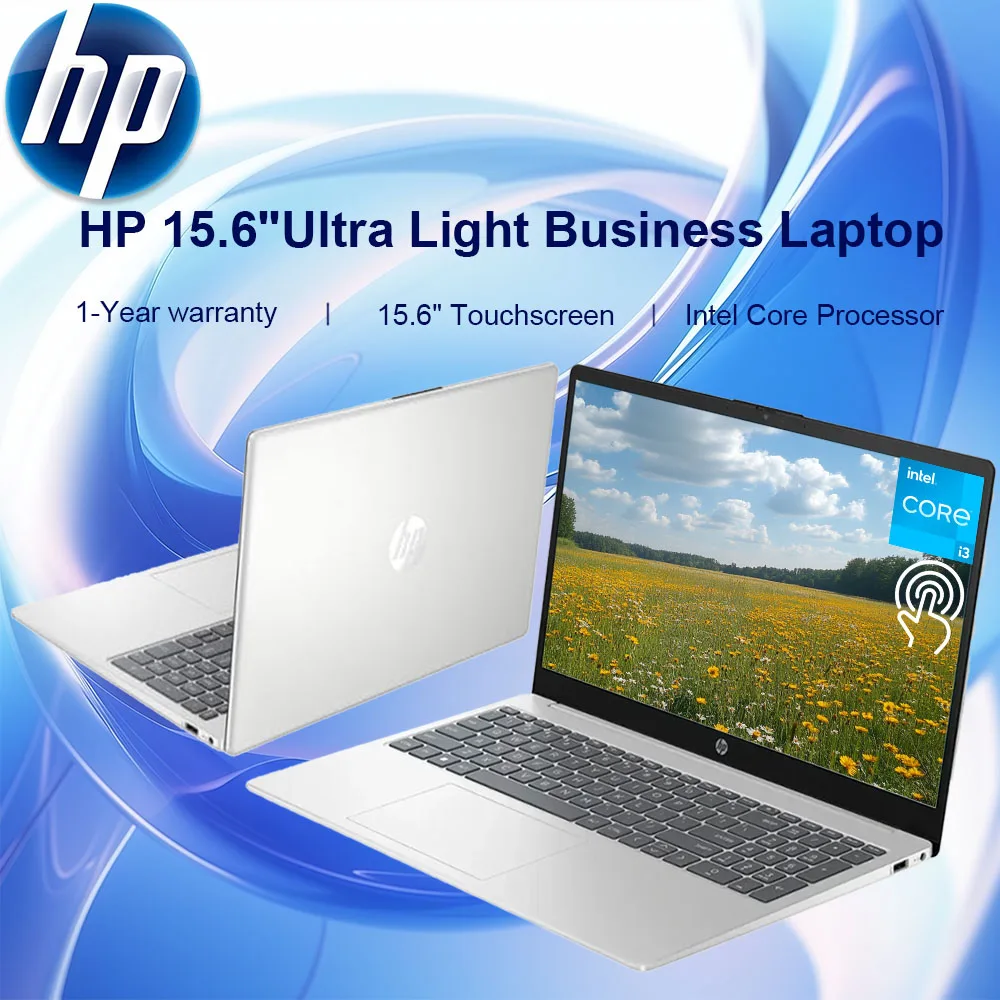 Ноутбук HP 2024 Business, 15,6-дюймовый сенсорный ноутбук, Intel Core i3-1215U, 16 ГБ RAM, 1 ТБ SSD, Intel UHD Graphics, серебристый