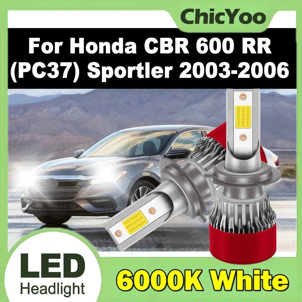 

2PCS Car LED Headlight Bulbs 150W 30000LM Turbo Auto Headlamps 6000K Super White For Honda CBR 600 RR (PC37) Sportler 2003-2006