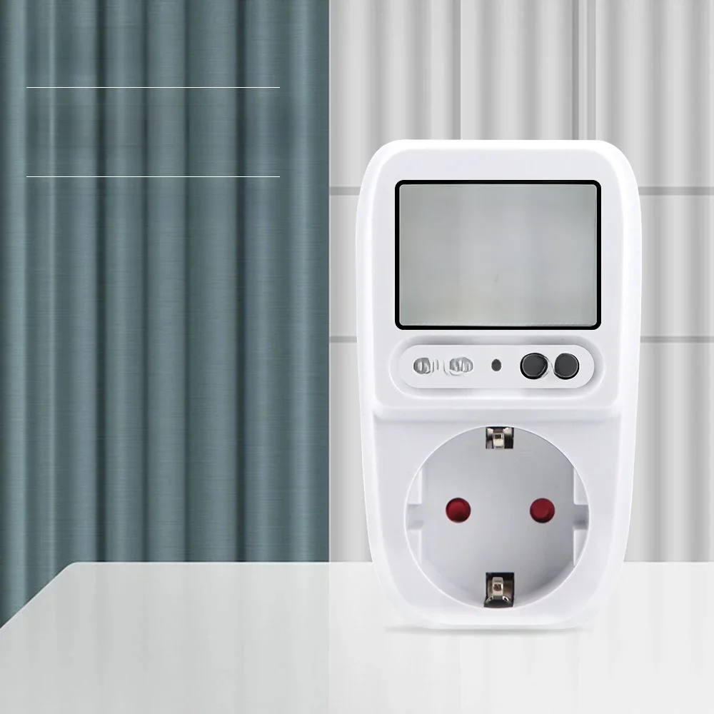 Compteur de puissance électrique, wattmètre LCD, prise de facturation, testeur électrique, prise de mesure, analyseur de puissance, prise EU FR