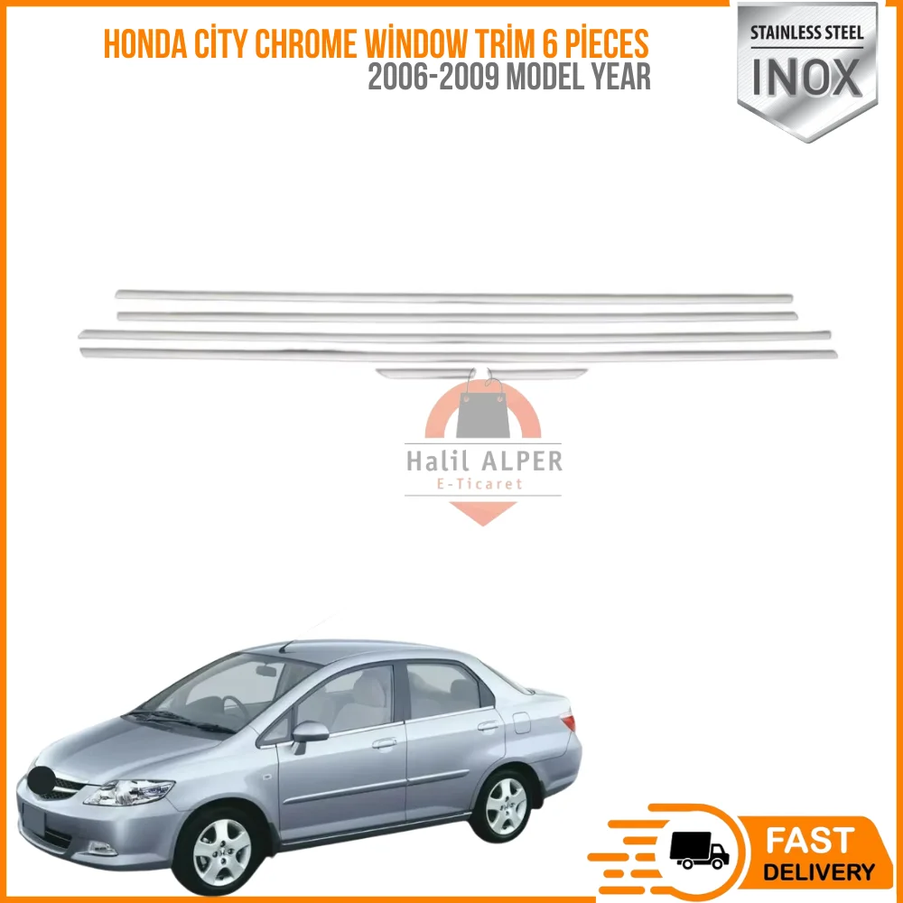 

For Honda City Chrome Window Trim 2006-2009 6 Pieces Stainless Steel Car Accessories Affordable Price High Quality