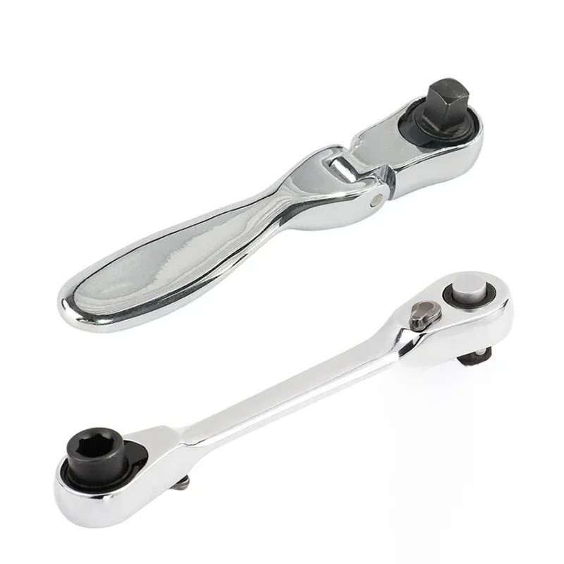 1/4 Fast Rotatable Mini Ratchet Wrench set 72 Teeth Socket Wrench Rod Ratchet 2 In 1 Dual Head Screwdriver Quick Spanner Tool