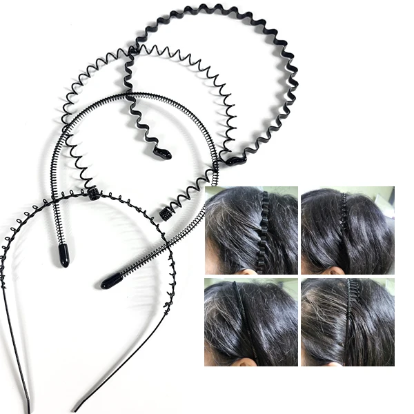 4 kinds of non-slip wave spring black wire headband