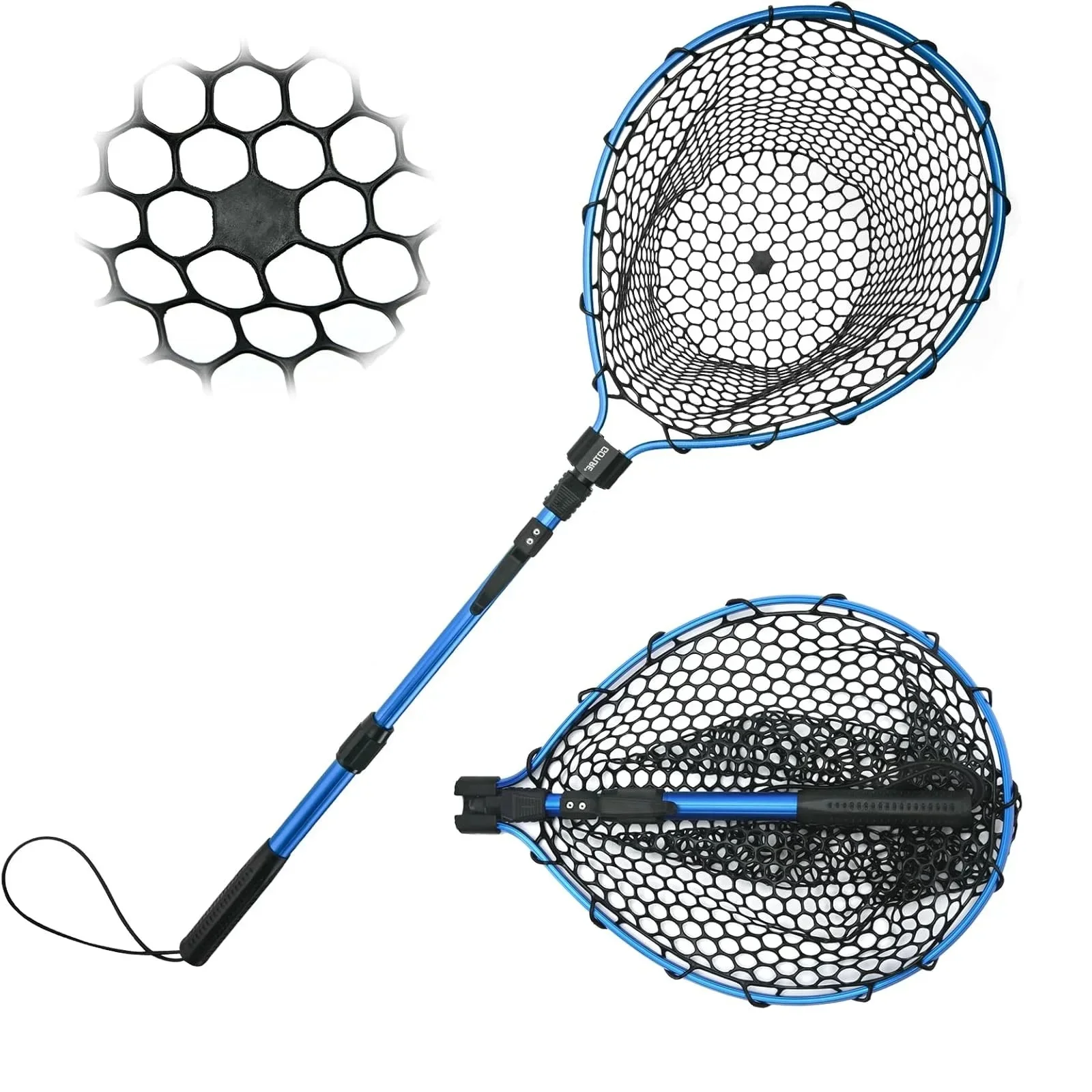 Goture filet d'atterrissage de pêche en alliage d'aluminium filet de pêche télescopique petite maille truite pliant Portable filet à main outils de pêche