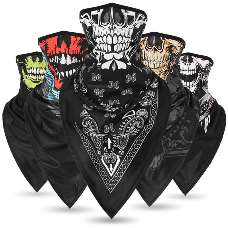 AliExpress Breathable Sport Skull Face Bandana Half Print Mask Ski Reusable Tube Scarf Fishing Cycling Motorcycle Neck Warmer Gaiter Cover