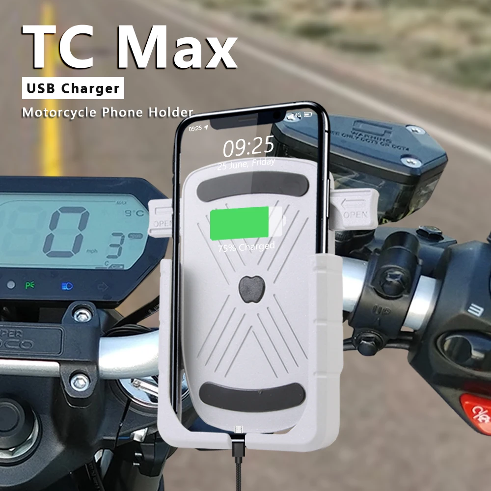 Motorcycle Phone Holder TC Max TSx Phone Mount USB Charger for Super Soco CPx CUmini CUx VS1 TC 50 Wanderer TS 50 Accessories