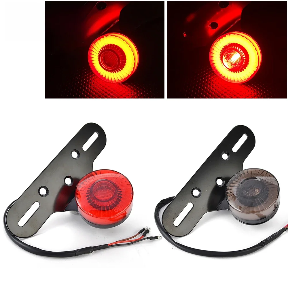 AliExpress 1PC Round LED For Harley Cafe Racer Choppers Motorcycle Running Stop Rear Light UTV Dirt Bike Universal Brake Warning Lamp