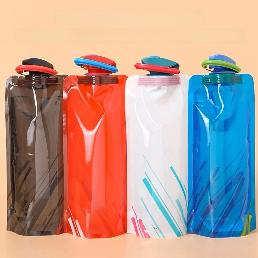 AliExpress NONE Outdoor Cycling Sports Water Bottle - Mountaineering Portable Water Cup - PE Plastic Folding Water Bag - Gift Promotion Water