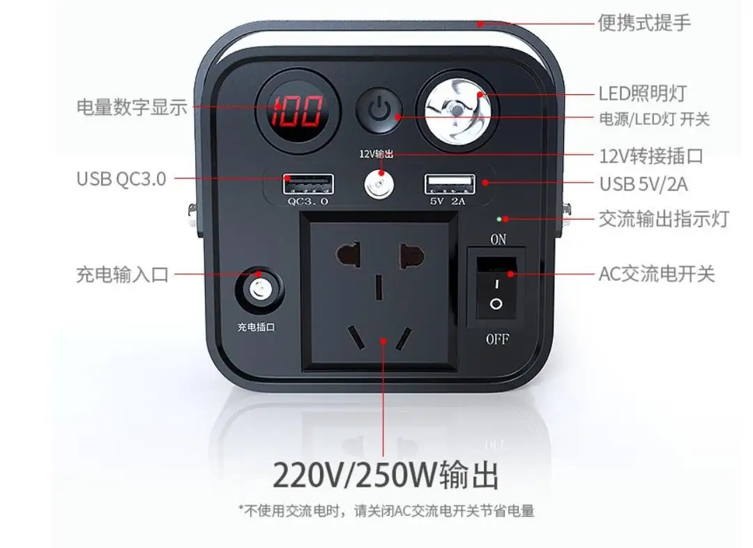 XIANKE ST32 في الهواء الطلق امدادات الطاقة المحمول بطارية الطوارئ المحمولة جهاز شحن على شكل سيارة 250 واط قدرة كبيرة قابلة للشحن بطارية ليثيوم