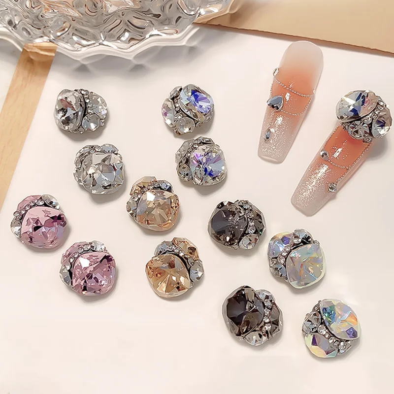 10 個 3D 積層ネイルアートラインストーンパイルチャームパーツパールクリスタルダイヤモンドアクセサリーアートラインストーン Materail ラインストーン