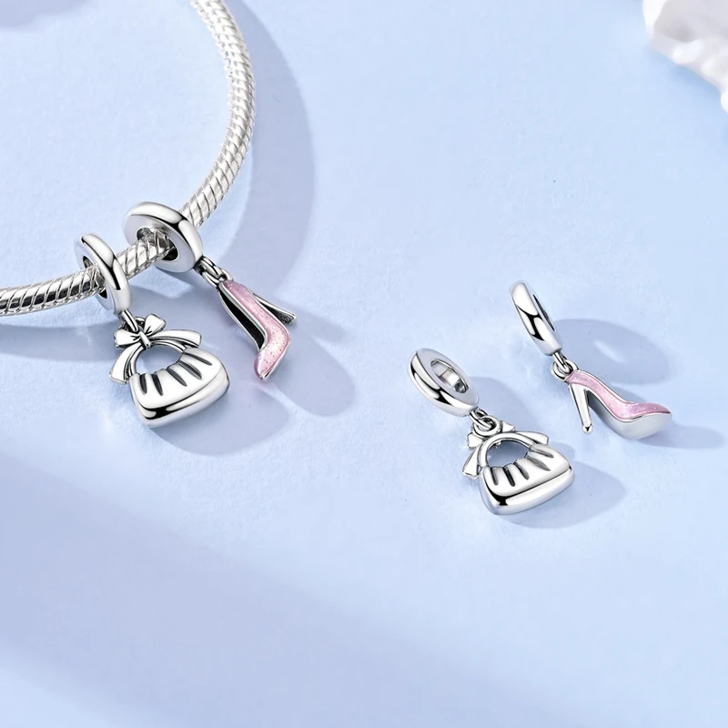 Charms-Anhänger Original 925 Sterling Silber Kürbiskutsche Prinzessin Ballettschuh Charm-Perle Passend für Armband Damen DIY Schmuck Geschenk – Detail 13
