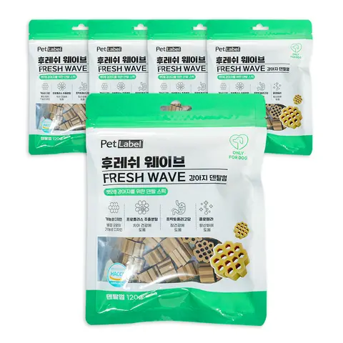 펫라벨 후레쉬웨이브 강아지 덴탈껌, 치석관리, 반려동물 구강관리, small 5ea Best5 펫라벨 후레쉬웨이브 강아지 덴탈껌, 치석관리, 반려동물 구강관리, small 5ea Best5