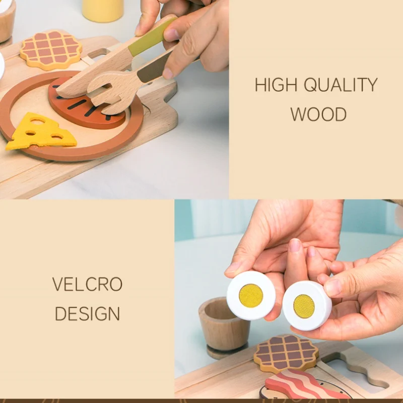 シミュレーションキッチンふりおもちゃ木製朝食調理おもちゃセットキッチンアクセサリーモンテッソーリ教育玩具キッズギフト用