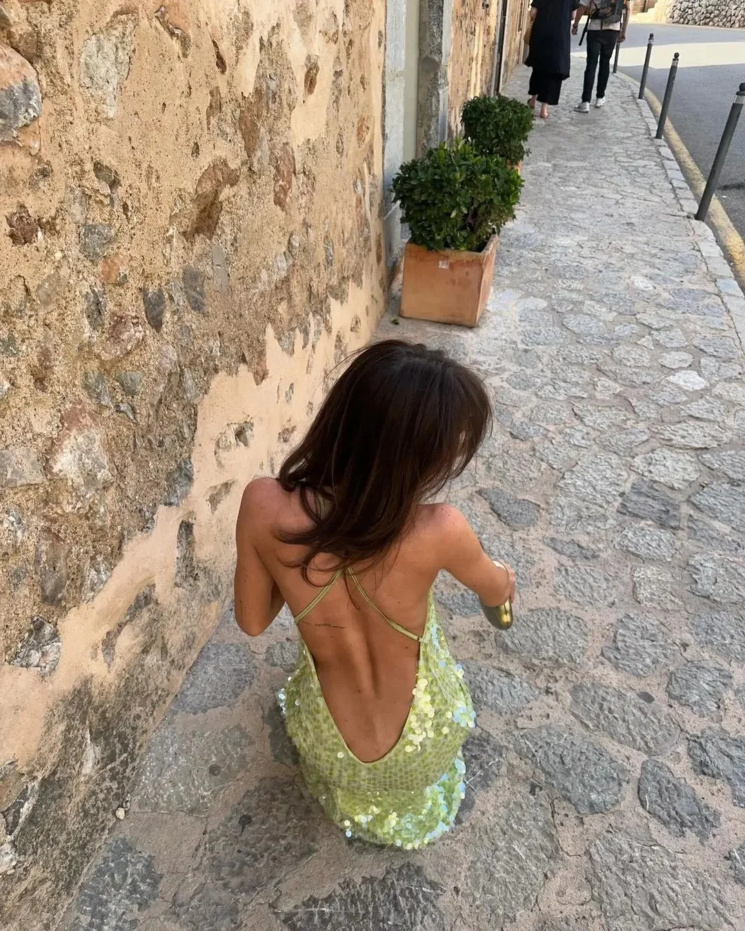 Vrouwen Slanke Vierkante Kraag Veters Mouwloze Sexy Lovertjes Open Rug Feestjurk Vrouwelijke Avondjurken 2025 Zomer Dame Vestidos - afbeelding 2