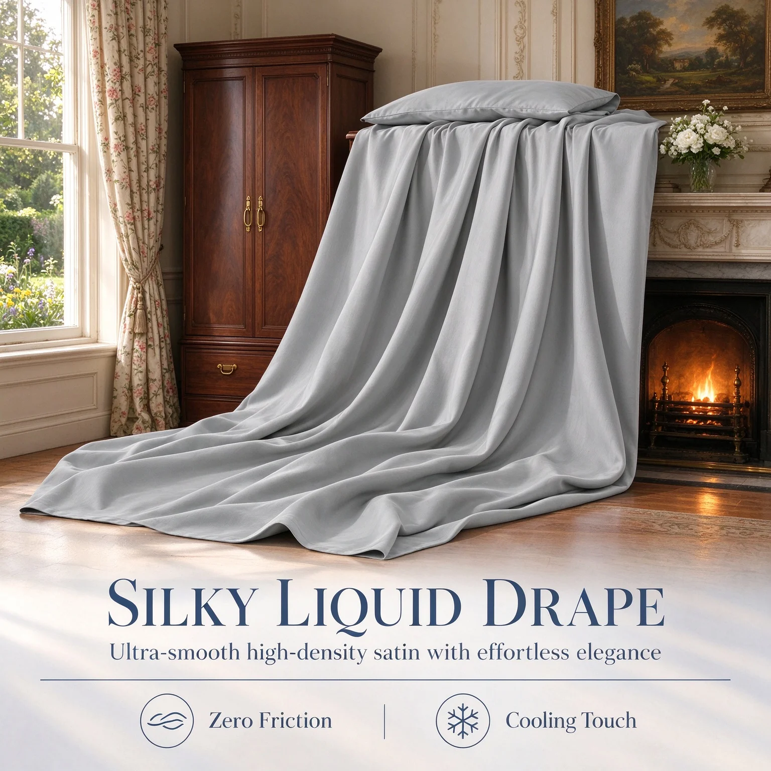 4-Piece Bed Sheet Set, Cooling Breathable Bedding Sheets & Pillowcases, Deep Pocket Fitted Sheet, Moisture Wicking for Hot Sleepers, Wrinkle & Fade Resistant, Twin/Full/Queen/King