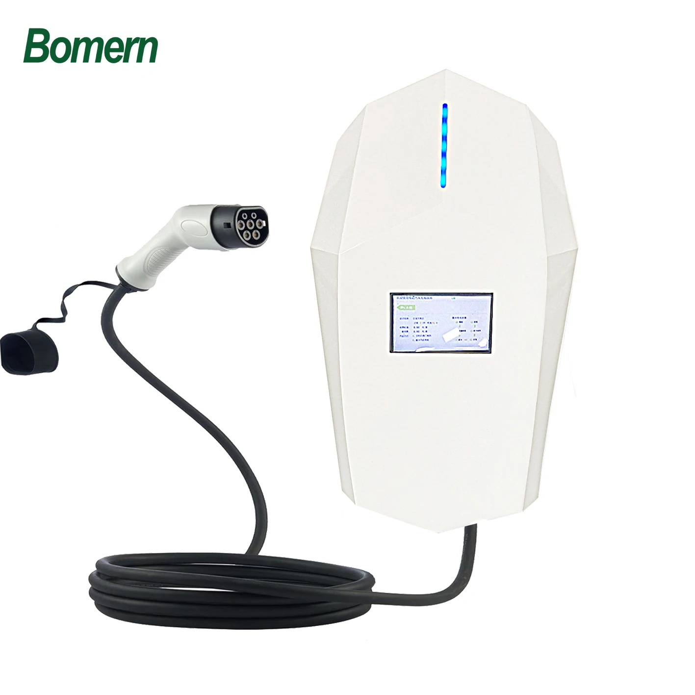 Bomern-EVSE Leval 2 32A نوع 1 EV محطات شحن السيارات المثبتة على الحائط ، 7 كيلو وات مع شاشات الكريستال السائل