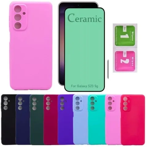 2 in 1 Kit Colorful Velvety Silicone Case + Cram Film For Moto G9 PLAY/G9/G9 PLUS/G9 POWER/G8 PLUS/G8 PLAY