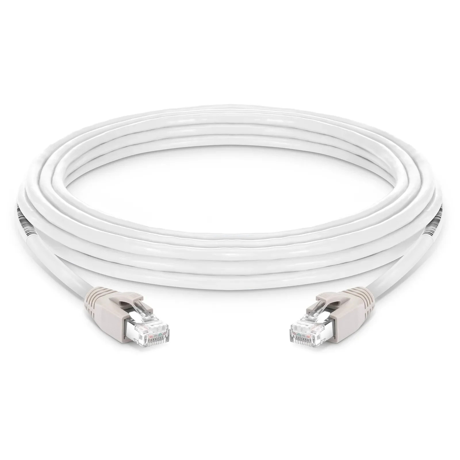 

Кабель Ethernet Cat8 24AWG Snagless Shielded (S/FTP) в ПВХ-изоляции, PoE++, 40G, 2 ГГц, нежно-белый