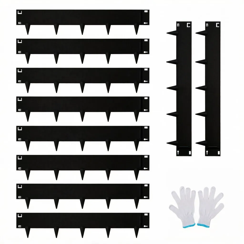 Bordure de jardin en acier galvanisé avec piquets et gants, bordure de pelouse pliable pour parterres de fleurs, allées de jardin et séparations