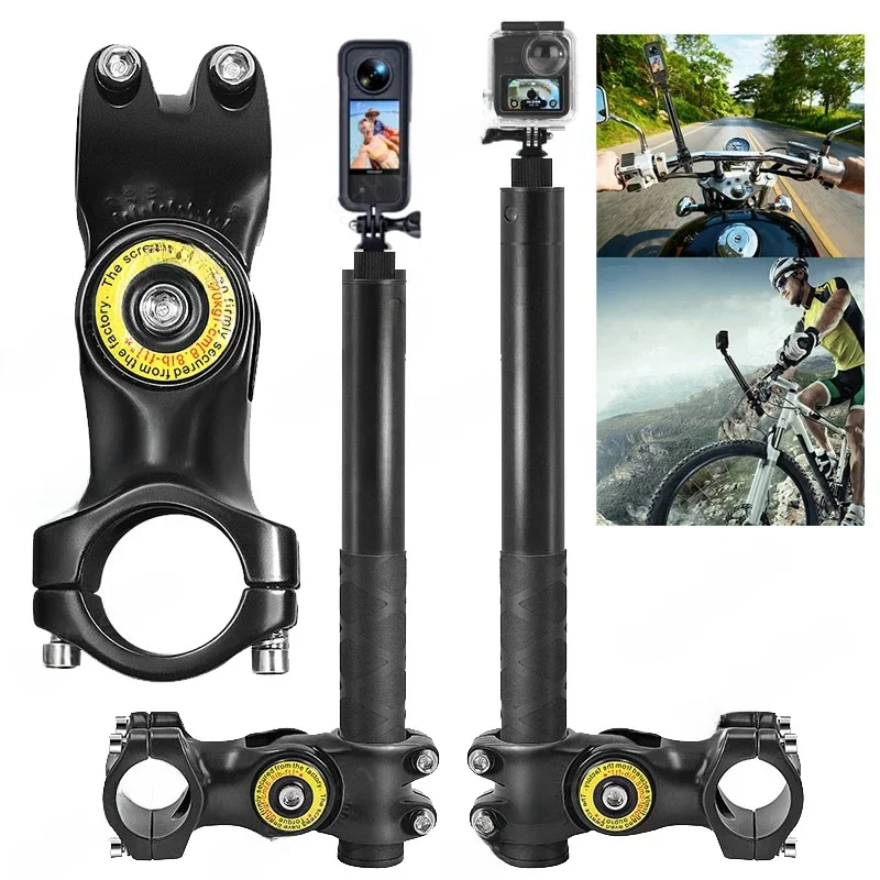 AliExpress SZKOSTON Motorcycle Bicycle Selfie Stick Monopod Mount Handlebar Bracket for Insta360 X5 X3 X4 GoPro Hero 13 12 11 10 9 8 DJI Accessories