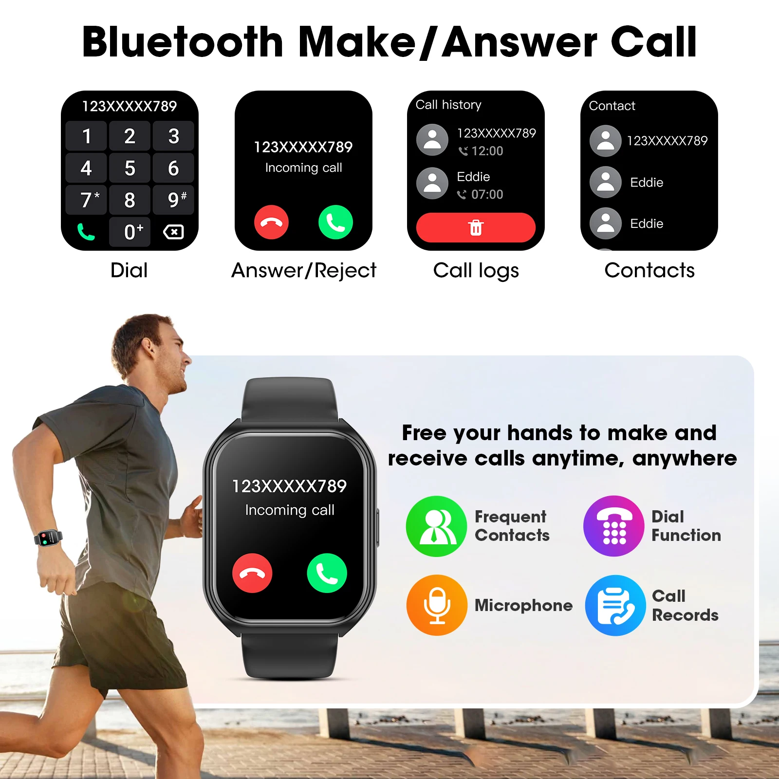 Karchilor smart watches for men 2024 Women'S Smartwatch Bluetooth Call 1.85 High-Definition Screen  Fitness Sports Waterproof