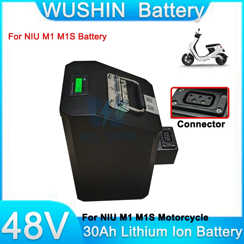 48V 30Ah 40Ah 50Ah Lithium ion Battery with 80A BMS for NIU M1 M1S Electric Scooter Long Range Replacement Li-ion Battery Pack