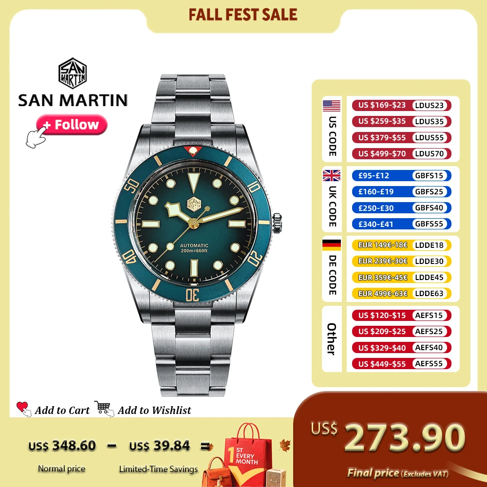 Rolex Watch Submariner - ซานมาร์ติน 37 มม. SN0138 อัพเกรดนาฬิกาดำน้ำ BB54