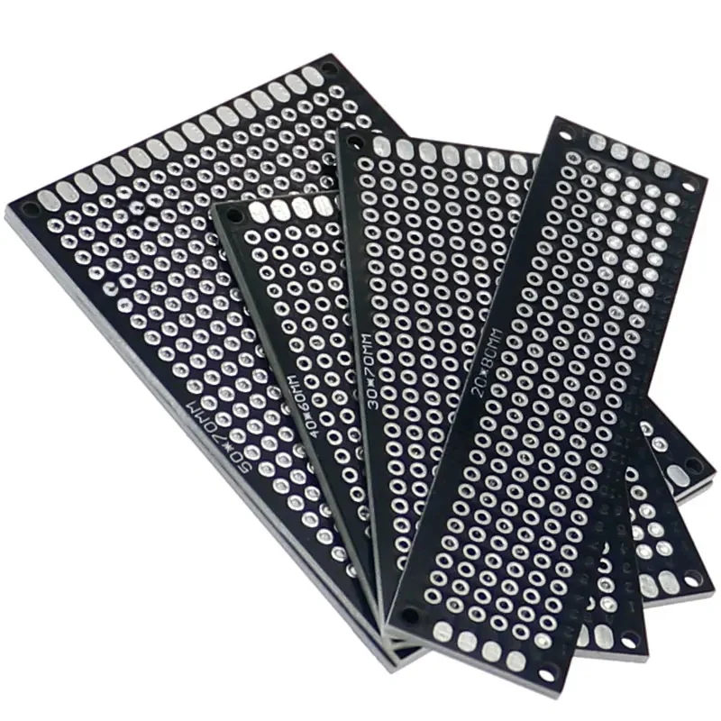 20 sztuk/partia płytka prototypowa PCB Protoboard uniwersalny Stripboard prototypowanie Veroboard 2X8 3X7 4X6 5X7 5 sztuk każdy Mix czarny — zdjęcie produktu 7