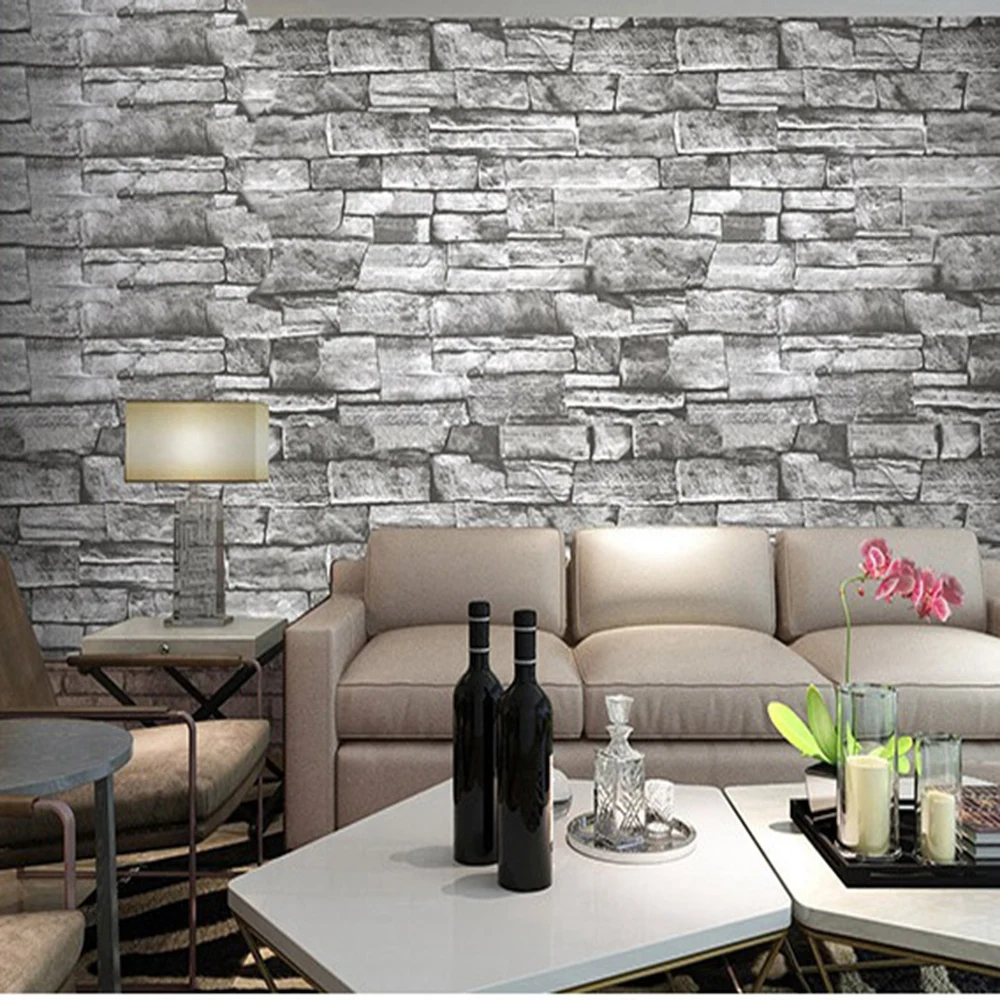 PVC 45cm waterproof wallpaper modern home decoration retro brick pattern self-adhesive wallpaper DIY background wall sticker