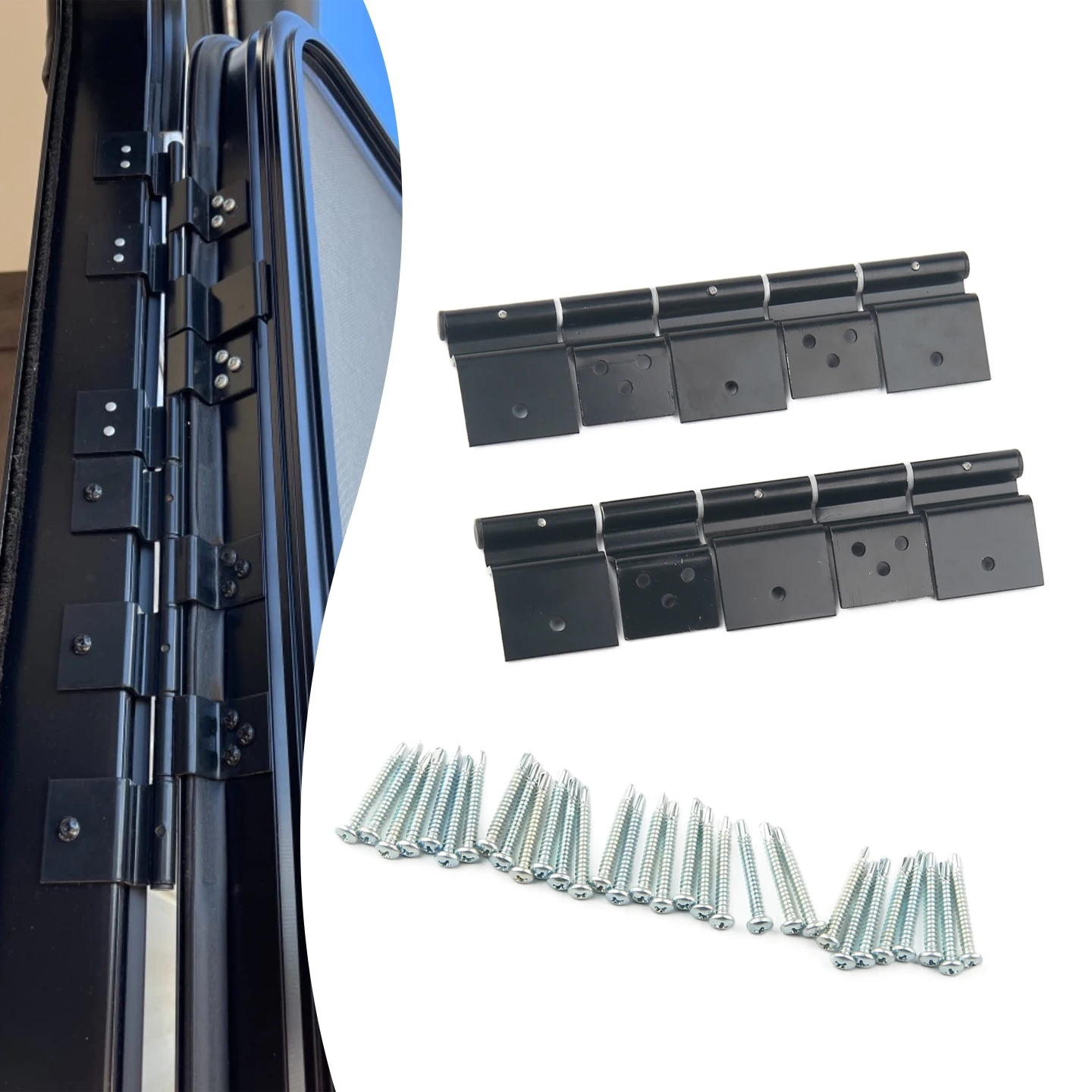 Components RV Entry Door Friction Hinge Kit for 5th Wheel, Travel Trailer and Motorhome (Pack of 2)