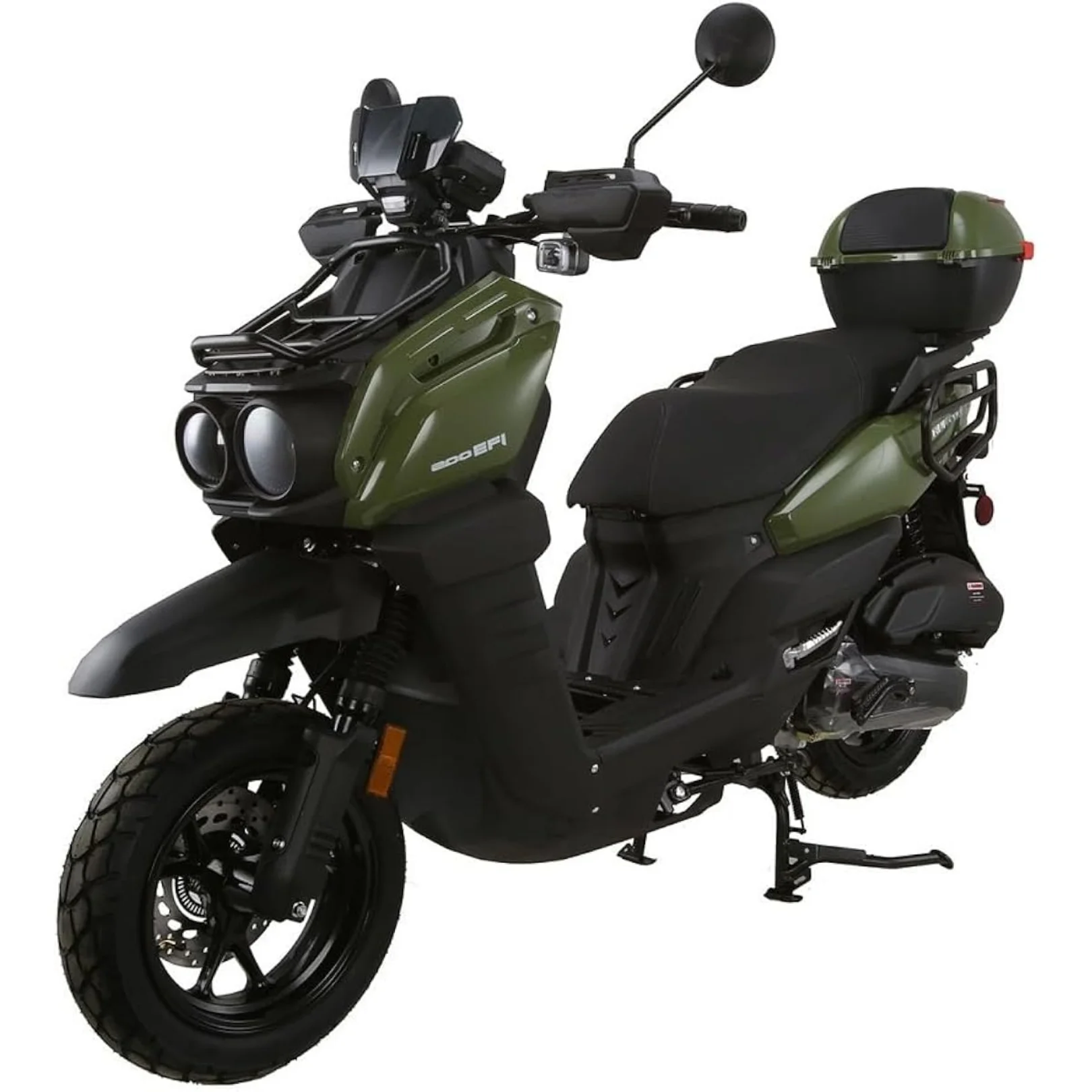 TANK 2OO EF! SC00TER 2OOCC M0T0RCYCLE FULLY AUT0MAT!C ADULT STREET B!KE W!TH MATCH!NG REAR TRUNK GREEN