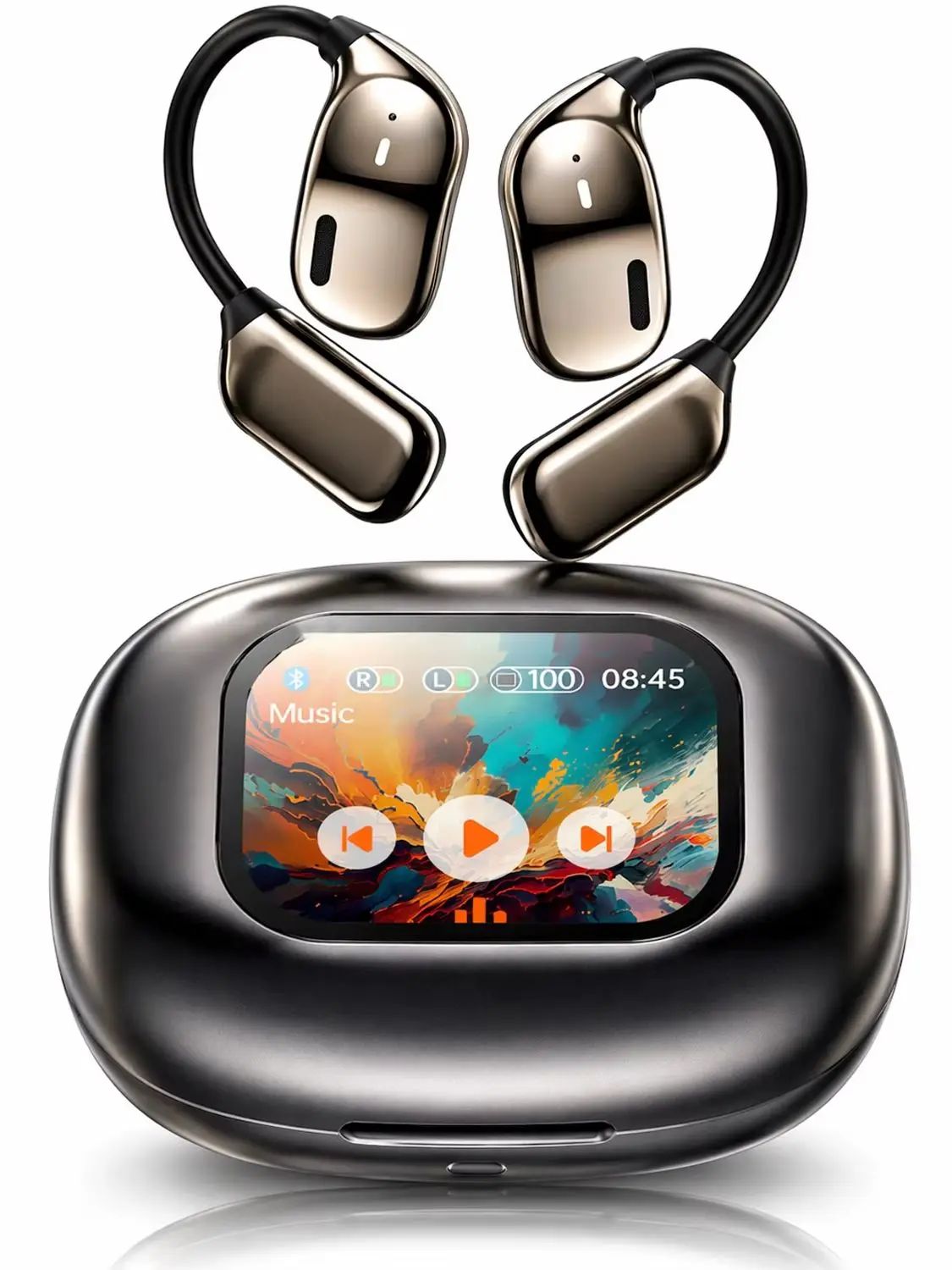 Oortelefoon Bluetooth 5.4 Sport Hoofdtelefoon Touchscreen Open Oor Hoofdtelefoon