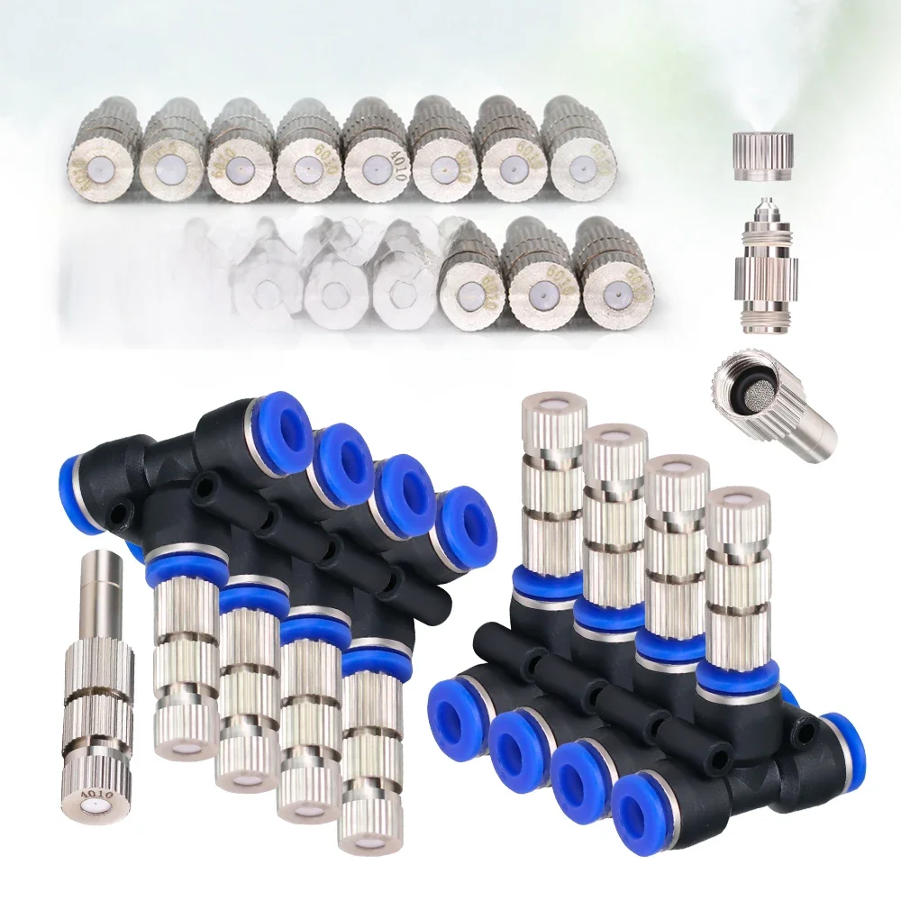 10 szt. Dysza zamgławiająca 6mm z wbudowanym filtrem szybkozłączka Slip Lock atomizacja natryskowa do ogrodu zewnętrzny układ chłodzenia — zdjęcie 2