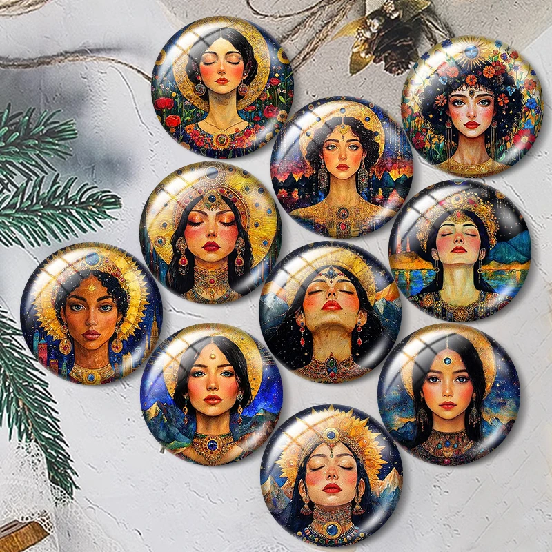 

Fantasy Universe Queen 10pcs 12mm/18mm/20mm/25mm Round photo glass cabochon demo flat back Making findings