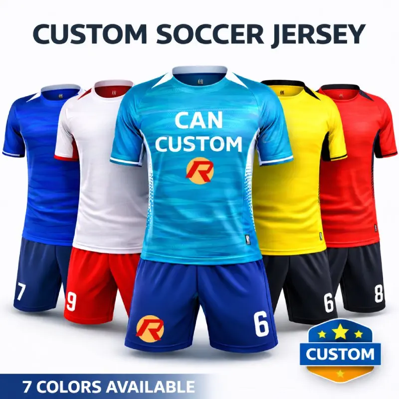 2 Pcs Custom Football Jersey Set Team Uniform Soccer Training Suit Personalized Name Number Men Boys Sports Tracksuit