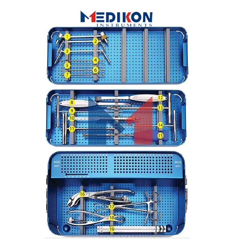 Conjunto de instrumentos de Cirugía de pequeños fragmentos alemanes, placa de Trauma, fórceps de sujeción ósea, guía de taladro, retractores ortopédicos, tijeras, nuevo