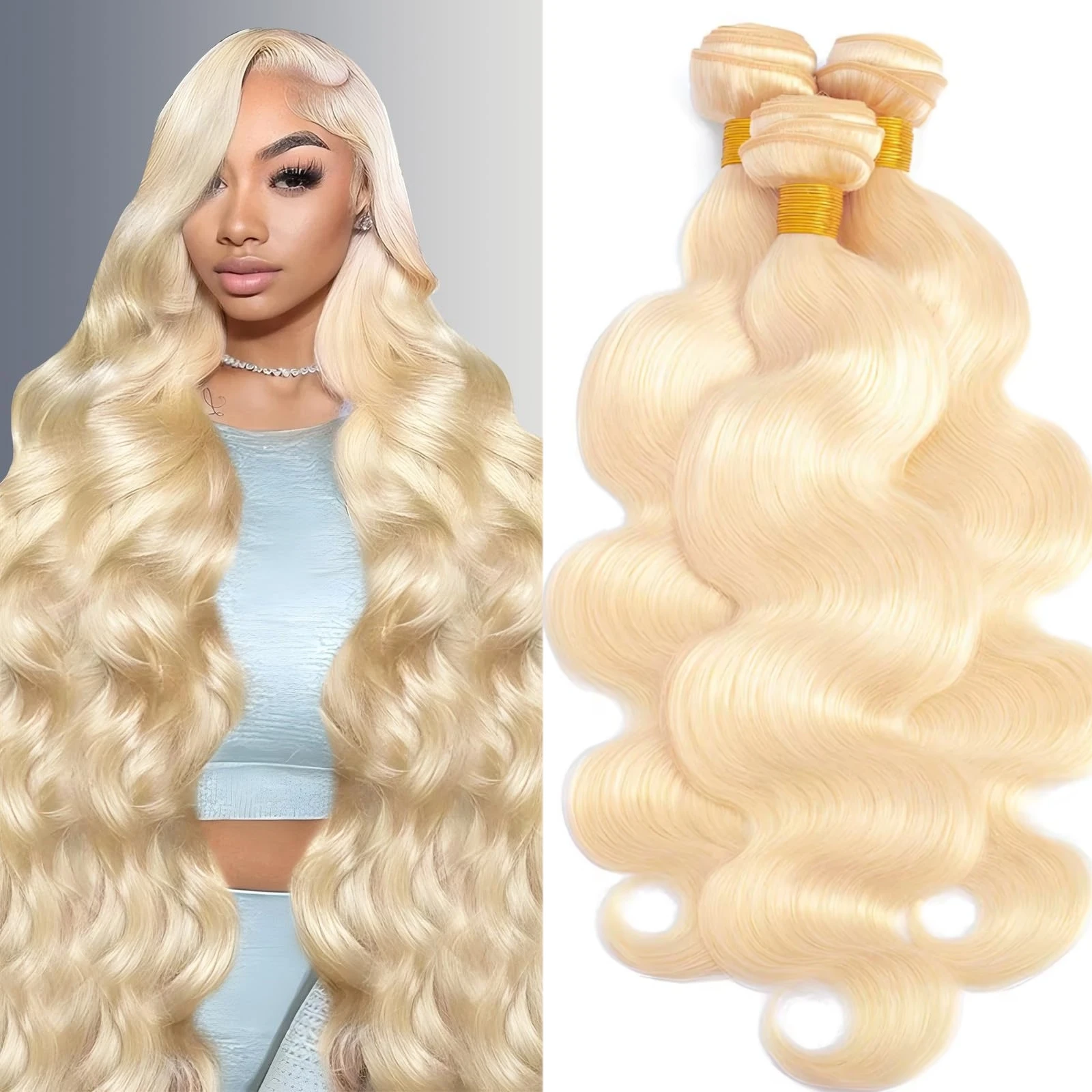 

613 Светлые человеческие волосы с объемной волной 1 3 пучка 100% необработанные 12А бразильские девственные человеческие волосы для наращивания быстрого плетения пучки волос