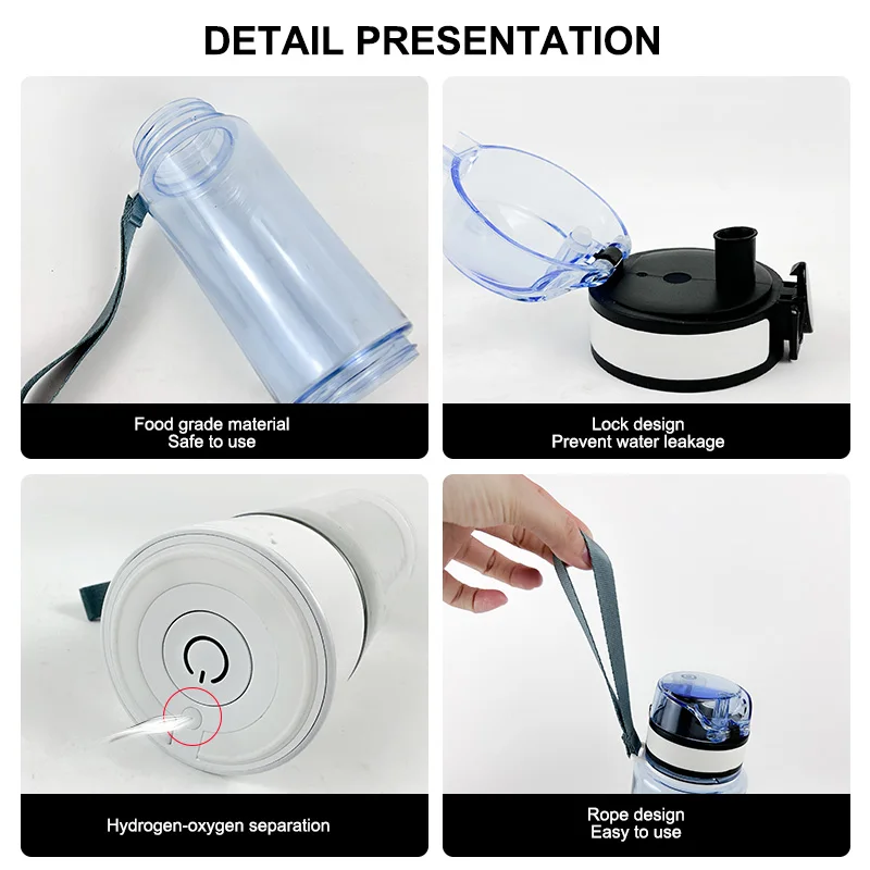 Max 3000ppb Bluevida Hydrogens Water Bottle Generator Anti-aging 3000mAh Large Capacitys Long Time Working Portable Sports