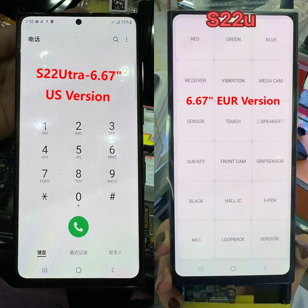 S22 Ultra para Samsung para AMOLED S908 S908B S908U S908W S908E pantalla LCD reemplazo del ensamblaje del digitalizador de pantalla táctil